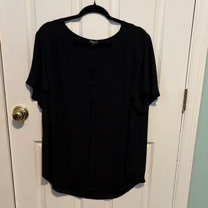 Torrid Elegant Black Button-Front Blouse